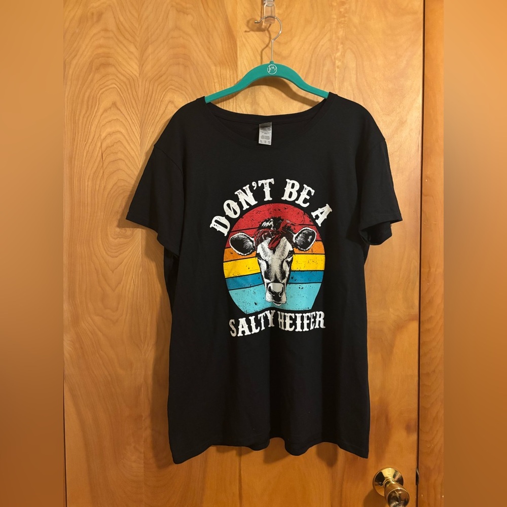 Tractor Supply Co Don’t Be A Salty Heifer Black T-Shirt XL NWT